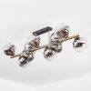 Koyoto ceiling light, globe light gold, black, 10-light sources
