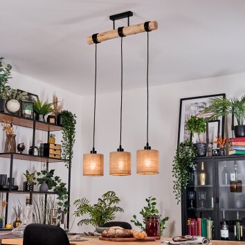 Soungou hanging light, pendant light Ecru, black, 3-light sources