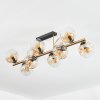 Ripoll ceiling light, globe light gold, black, 10-light sources