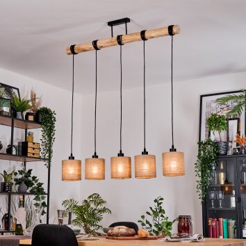 Soungou hanging light, pendant light Ecru, black, 5-light sources