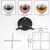 Ripoll ceiling light, globe light chrome, gold, clear, coppery, Smoke-coloured, 3-light sources