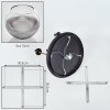 Koyoto ceiling light, globe light brass, black, 5-light sources
