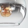 Koyoto ceiling light, globe light brass, black, 5-light sources
