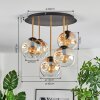 Ripoll ceiling light, globe light brass, black, 5-light sources