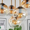 Ripoll ceiling light, globe light brass, black, 5-light sources