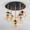 Ripoll ceiling light, globe light brass, black, 5-light sources