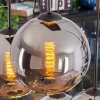 Koyoto hanging light, globe light, pendant light chrome, Smoke-coloured, 6-light sources