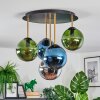 Gastor ceiling light, globe light 45 cm brass, black, 5-light sources