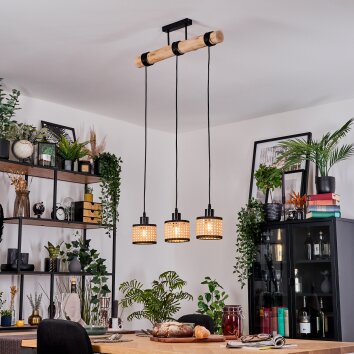 Ramila hanging light, pendant light Ecru, black, 3-light sources