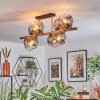 Ripoll ceiling light, globe light gold, black, 8-light sources