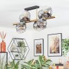 Ripoll ceiling light, globe light gold, black, 8-light sources