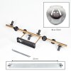 Ripoll ceiling light, globe light gold, black, 8-light sources