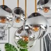 Gastor ceiling light, globe light brass, black, 5-light sources
