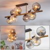Ripoll ceiling light, globe light gold, black, 8-light sources
