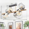 Ripoll ceiling light, globe light gold, black, 8-light sources