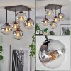 Gastor ceiling light, globe light clear, Smoke-coloured, 5-light sources