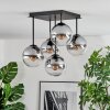 Gastor ceiling light, globe light clear, Smoke-coloured, 5-light sources