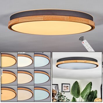 Coentral ceiling light, Panel LED black, 1-light source