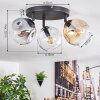 Ripoll ceiling light, globe light Amber, clear, Smoke-coloured, 3-light sources