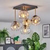 Ripoll ceiling light, globe light gold, black, 5-light sources