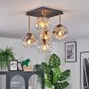 Ripoll ceiling light, globe light gold, black, 5-light sources