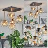 Ripoll ceiling light, globe light gold, black, 5-light sources