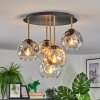 Ripoll ceiling light, globe light brass, black, 5-light sources
