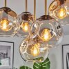 Ripoll ceiling light, globe light brass, black, 5-light sources