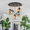 Ripoll ceiling light, globe light brass, black, 5-light sources
