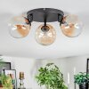 Chehalis ceiling light, globe light 48.5 cm Amber, clear, 3-light sources