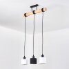 Bassagoda hanging light, pendant light Ecru, black, 3-light sources