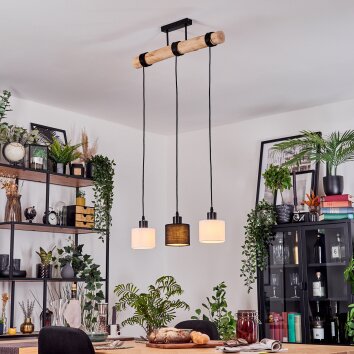 Bassagoda hanging light, pendant light Ecru, black, 3-light sources