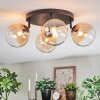 Chehalis ceiling light, globe light Amber, clear, 4-light sources