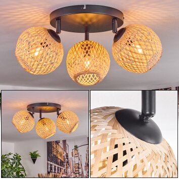 Basto ceiling light, globe light Ecru, 3-light sources