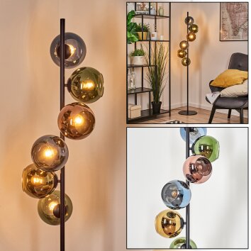 Koyoto globe light, floor lamp 32 cm blue, gold, green, coppery, 6-light sources
