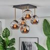 Ripoll ceiling light, globe light gold, black, 5-light sources