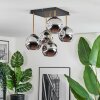 Ripoll ceiling light, globe light gold, black, 5-light sources