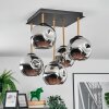 Ripoll ceiling light, globe light gold, black, 5-light sources