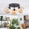Koyoto ceiling light, globe light Amber, 3-light sources