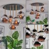 Ripoll ceiling light, globe light brass, black, 5-light sources