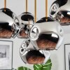 Ripoll ceiling light, globe light brass, black, 5-light sources