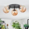 Chehalis ceiling light, globe light 48.5 cm Amber, 3-light sources