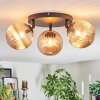 Chehalis ceiling light, globe light 48.5 cm Amber, 3-light sources