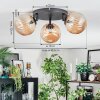 Chehalis ceiling light, globe light 48.5 cm Amber, 3-light sources
