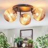 Chehalis ceiling light, globe light 48.5 cm Amber, 3-light sources