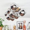 Ripoll ceiling light, globe light gold, black, 10-light sources