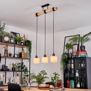 Bassagoda hanging light, pendant light Ecru, black, 3-light sources