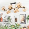 Koyoto ceiling light, globe light gold, black, 10-light sources