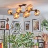 Koyoto ceiling light, globe light gold, black, 10-light sources
