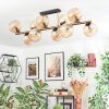 Koyoto ceiling light, globe light gold, black, 10-light sources